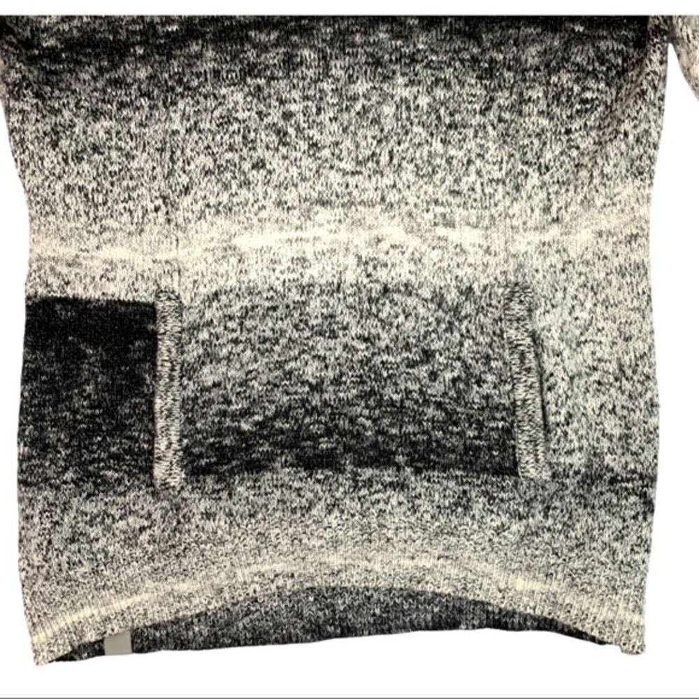 Bench Cowl Neck Pullover Knit Sweater Women’s Black Grey White Stripe Medium - Picture 5 of 9